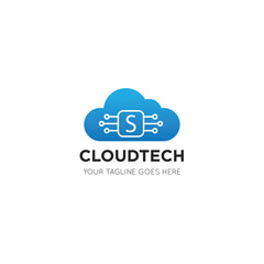 initial leter s cloud logo and icon vector illustration design template