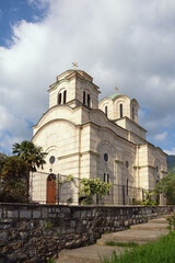 Fototapeta na wymiar Religious architecture. Montenegro. Orthodox Church of Saint Sava in Tivat city