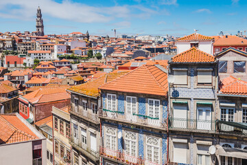 Naklejka premium Oporto, Portugal old town panoramic view.