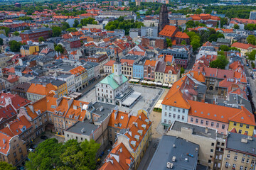 Fototapeta na wymiar Aerial view of old town of Gliwice. Silesia, Poland.