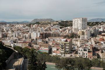 Fototapeta premium View from the castle of Santa Barbara. Top view