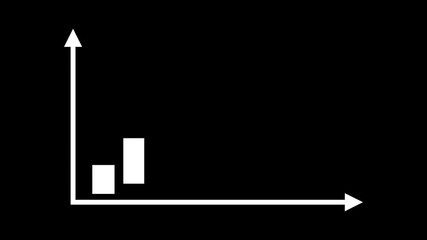 Growing business data bars chart graph diagram with arrows axis concept. 4K motion graphic video clip animation for presentation on black background - Powered by Adobe