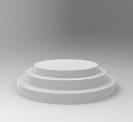 Round podium. Stage with scenic lights. 3d illustration