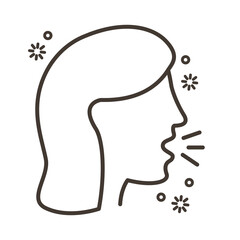 person coughing sick line style icon