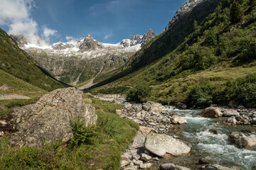 Fototapeta na wymiar Mountain views taken in the Swiss Alps in Switzerland