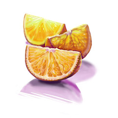 illustration of orange slices drawing pattern