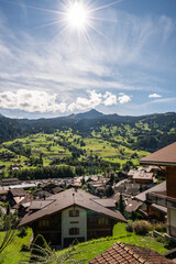 Fototapeta na wymiar A landscape view of Lauterbrunnen in Switzerland