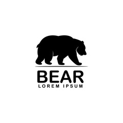 bear logo design silhouette vector icon