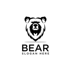 bear head logo design template