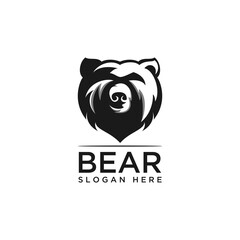 bear head logo design template