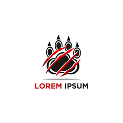 bear claw logo design template modern