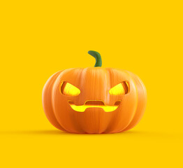 Halloween Pumpkin. Isolated background. clipping path. 3d illustration