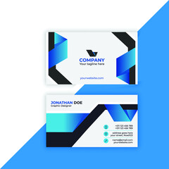 blue color corporate  business card Premium Vector design
