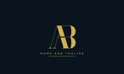 alphabet letters monogram icon logo AB or BA