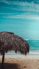 Fototapeta na wymiar tropical beach with umbrella