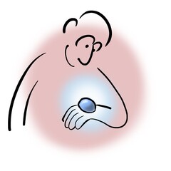 Man looks at his ganglion cysts