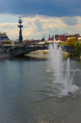 View of the Moscow river from the Zamoskvorechye district bridge
