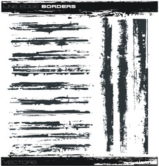 Vector grunge line edge borders illustration