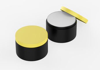 Realistic cosmetic jar mock up isolated on white background. 3d illustrated