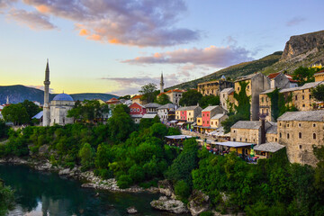 Fototapeta na wymiar Old Town of Mostar, Bosnia and Herzegovina