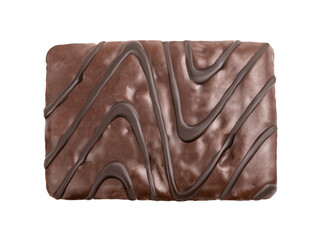 delicious chocolate coated and wave chocolate decor. Isolated on white background. Clipping path