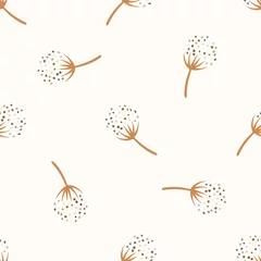 Wallpaper murals Floral pattern Seamless background gender neutral baby floral pattern. Simple whimsical minimal earthy 2 tone color. Kids nursery flower wallpaper or boho fashion all over print.