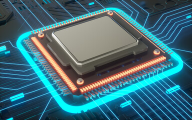 Technology chip - obrazy, fototapety, plakaty