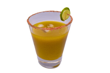 virgin mango mojito juice with ice cubes