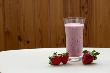 strawberry smoothie with strawberry