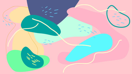 ABSTRACT COLORFUL MEMPHIS STYLE DESIGN BACKGROUND VECTOR