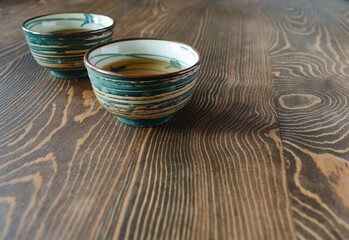 Two, bowl, herbal, tea, close-up, Drinkware, stand, wooden, table, cozy,  party, Situation, rest, relaxation, Cup, healing, broth,