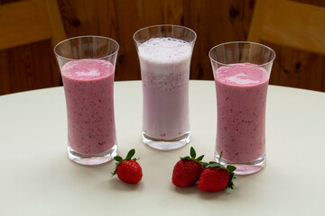 strawberry smoothie with strawberry
