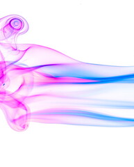 Colored smoke on white background
