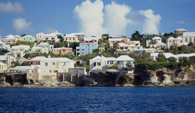 Residential neighborhood on the island of Bermuda North Atlantic Ocean coast