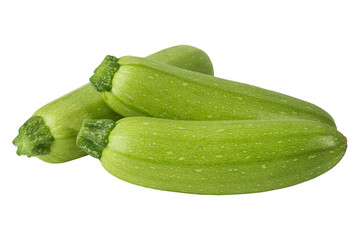 Fresh courgettes zucchini isolated on white background