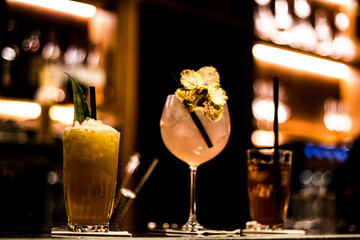 Cocktail with beautiful flower