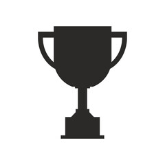 Champion cup black icon. Isolated vector