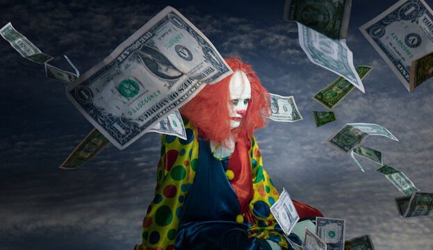 clown is increable even though it rains money