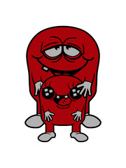 Vater und Kind Familie alien monster