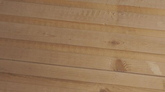 fluted wooden Board close-up. smooth rotation