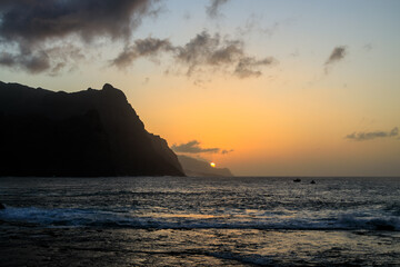 Naklejka na ściany i meble Sunset in Ponta do Sol, Santo Antao Island, Cape Verde