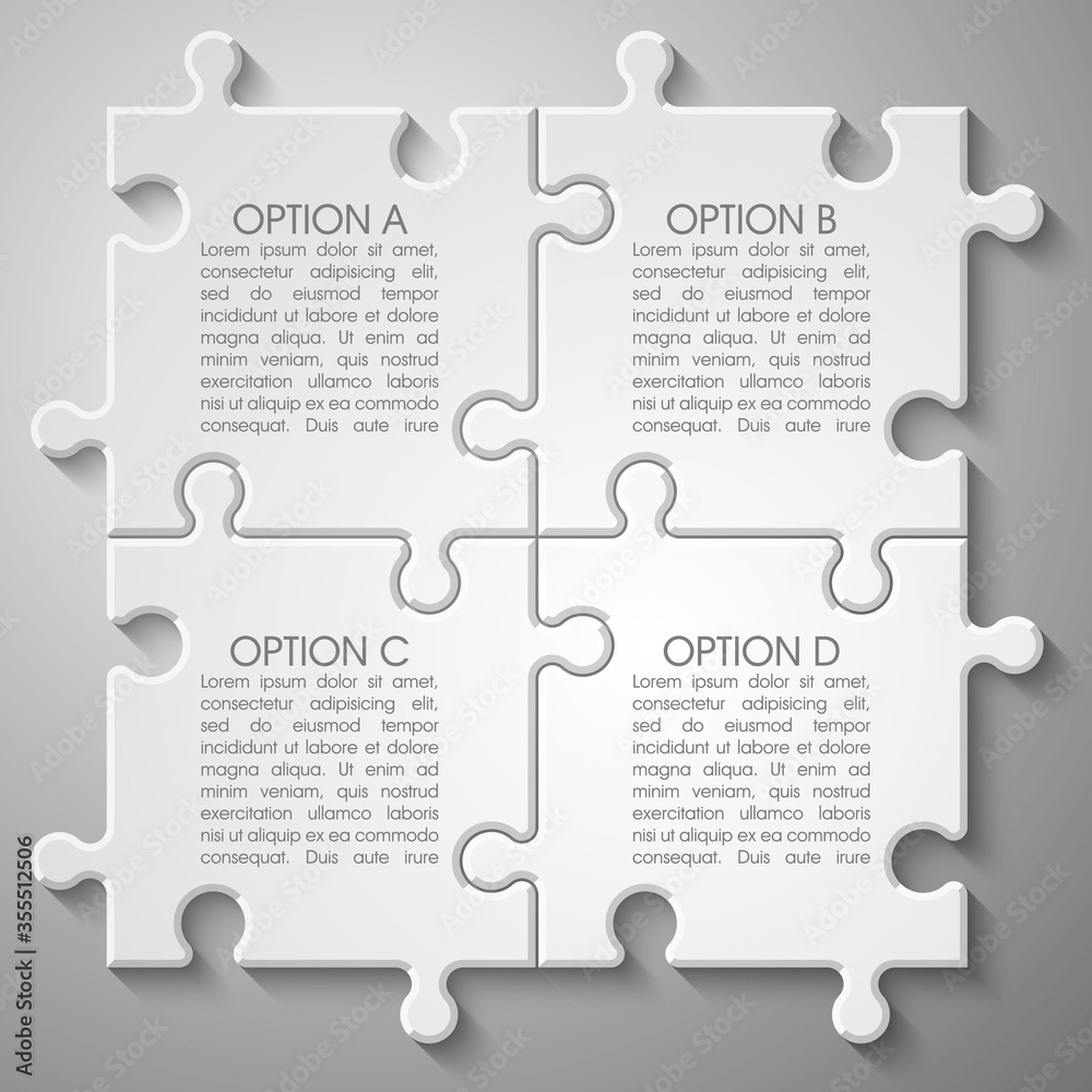 Aufkleber vector abstract background made from white puzzle pieces and place for your content
