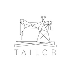 Simple logo design about sewing or stitching, line art logo