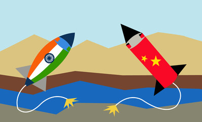The India-China border standoff, Illustration.