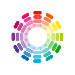 Color wheel isolated circle on white background vector illustration