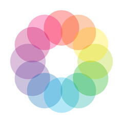 Color wheel isolated circle on white background vector illustration
