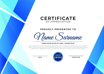 certificate template withcorporate and modern line pattern. for award, business, and education needs Premium Vector
