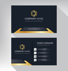 Luxury and modern vector business card template design black and gold color