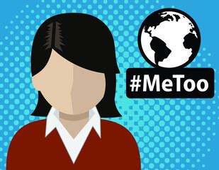 news anchor, me too movement, vector illustration 