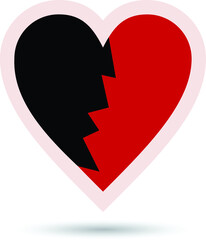 heart broken icon, empty heart, vector illustration